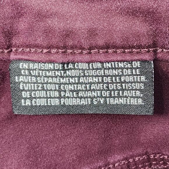 Buffalo David Bitton Jeans Women's 12  32x30 Maroon Hope Stretch Skinny Mid Rise - Picture 9 of 9